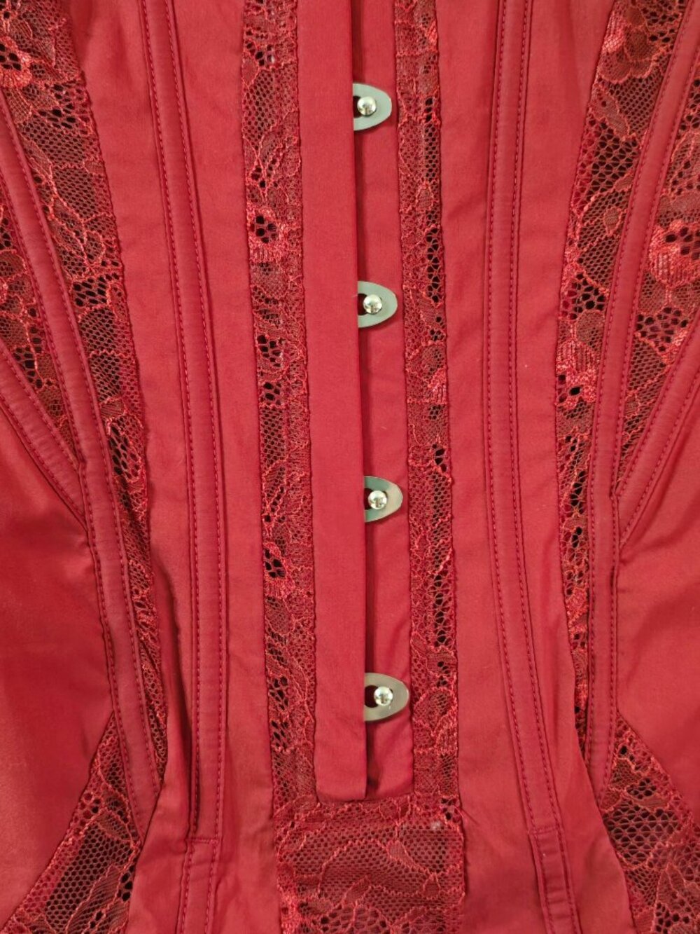 Mars the Label The Lace Clasp Detail Mini Dress, Wine Red, NWT, Sz 8US/12UK - Picture 5 of 10